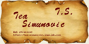 Tea Simunović vizit kartica